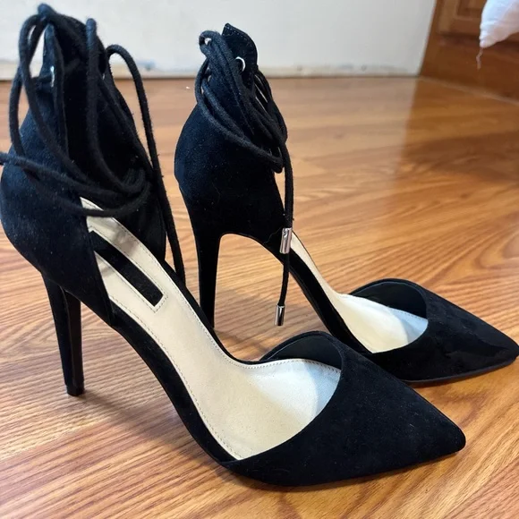 Black Suede Heels - Picture 2 of 4